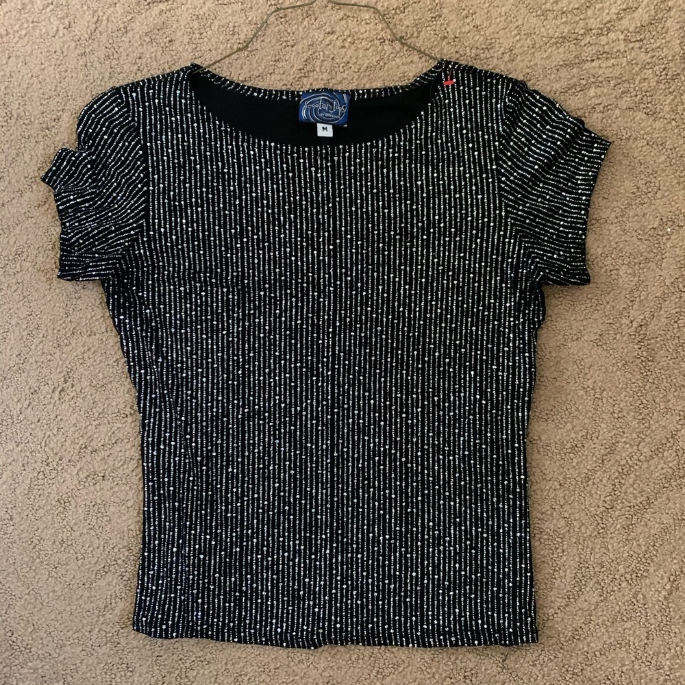 Sparkly Sequin Short Sleeve Blouse